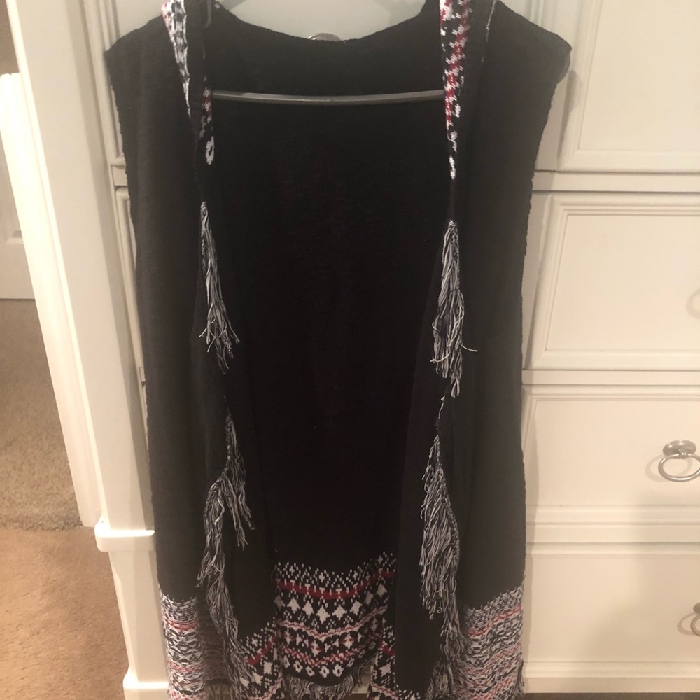 Black hooded sweater